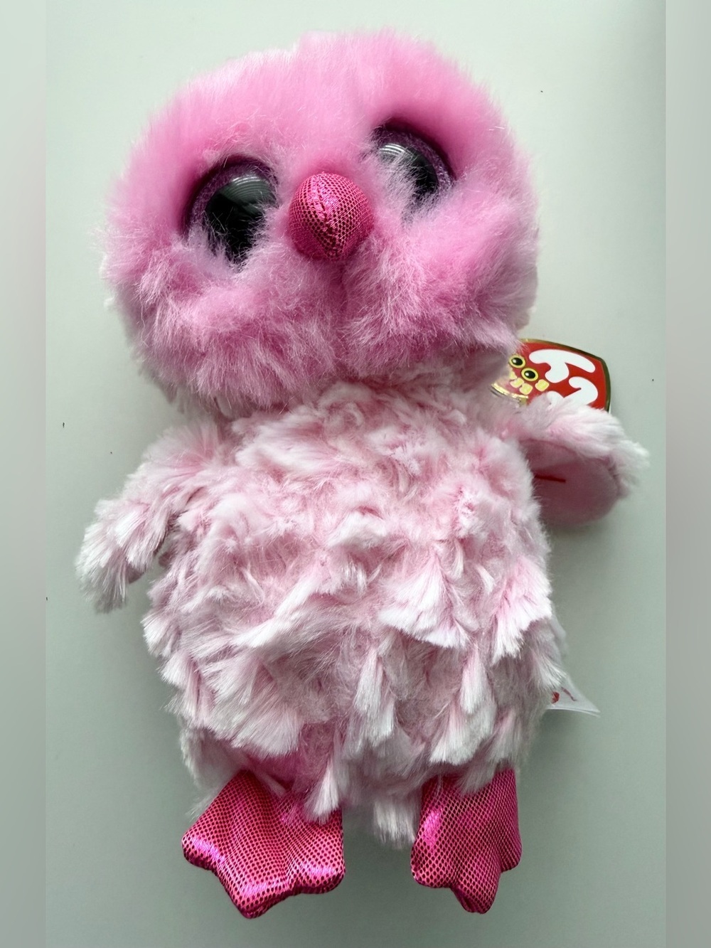 Ty Beanie Boos Twiggy the Pink Owl plush